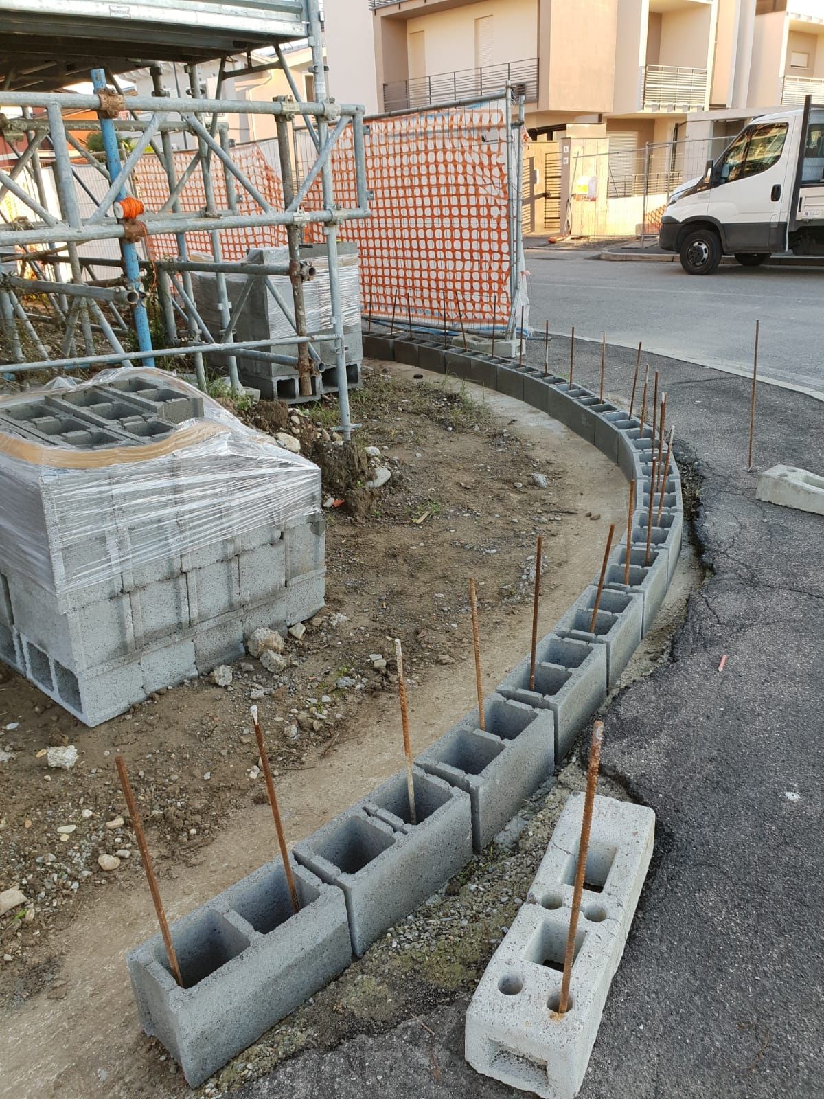 Tracciamento a secco muro tondo