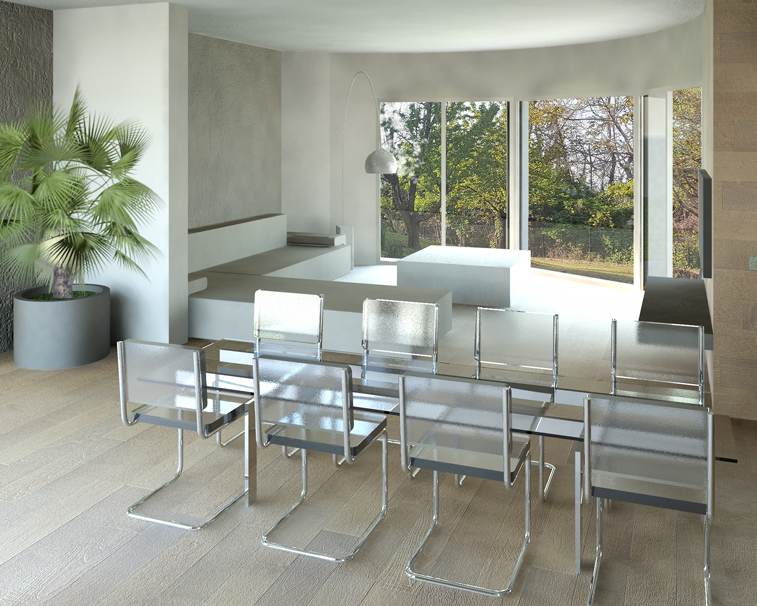 Sala con vetrata