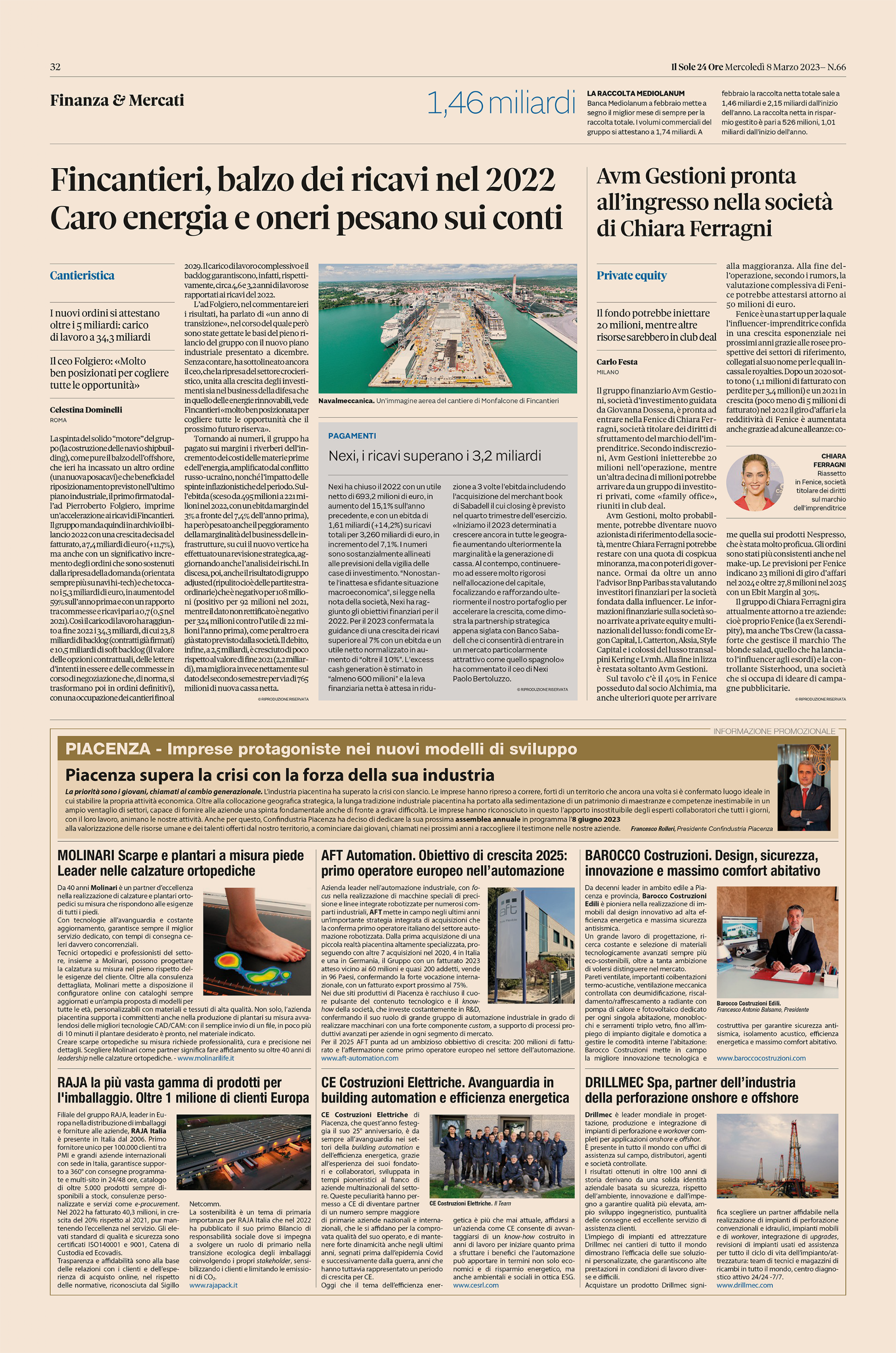 Dal Sole 24 Ore 8 marzo 2023