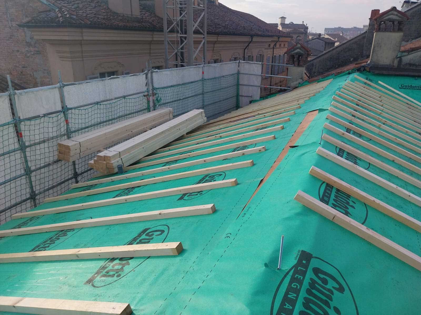 Listoni in abete per sezione ventilazione