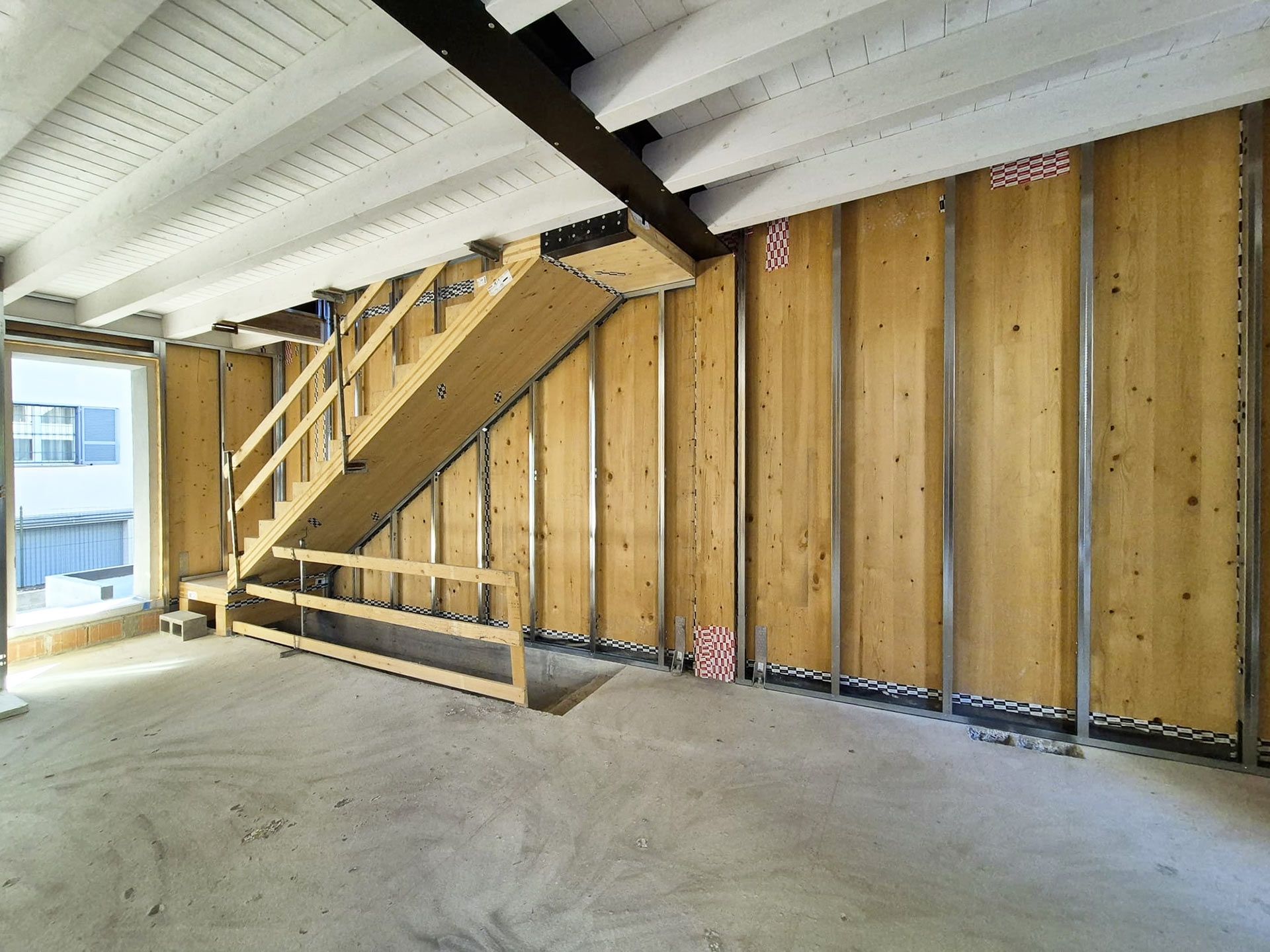 Struttura contropareti living Villa B