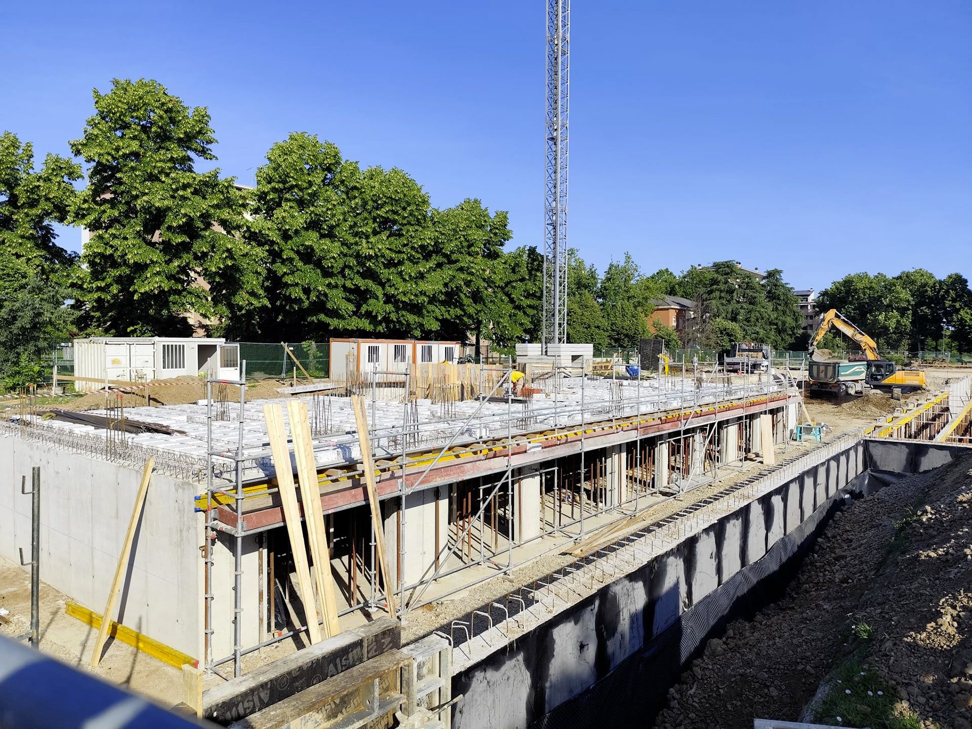 Vista del cantiere dal vialetto